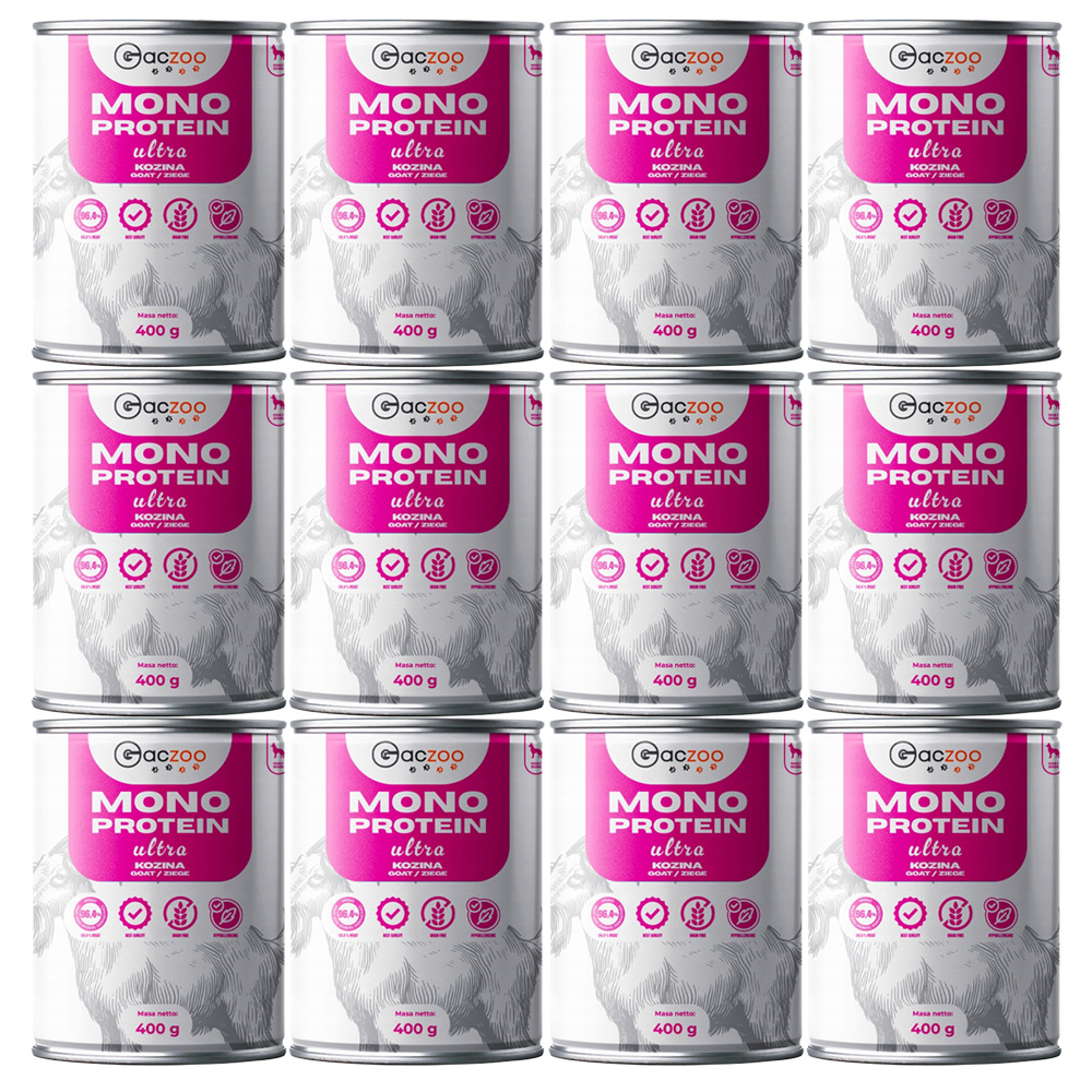 Gaczoo MONO Protein Ultra karma mokra dla psa Kozina 12x400g